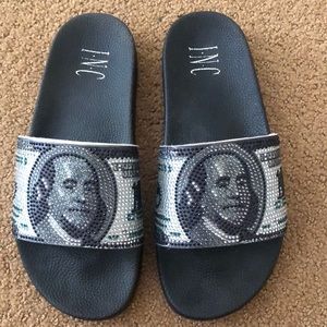 INC slides w money crystal embellishes!